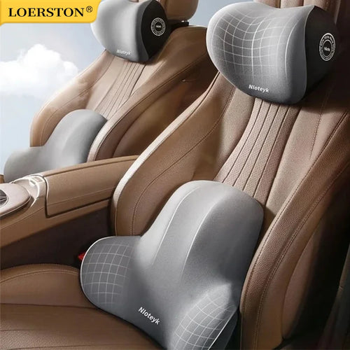 Coussin ergonomique voiture cou et lombaire mémoire de forme - vue d'ensemble