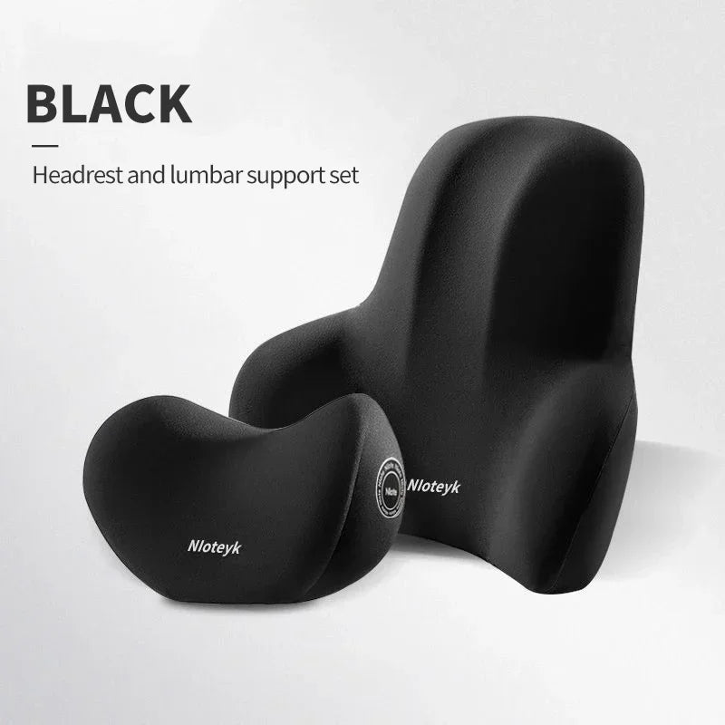 Ensemble coussin cou + lombaire - coloris noir