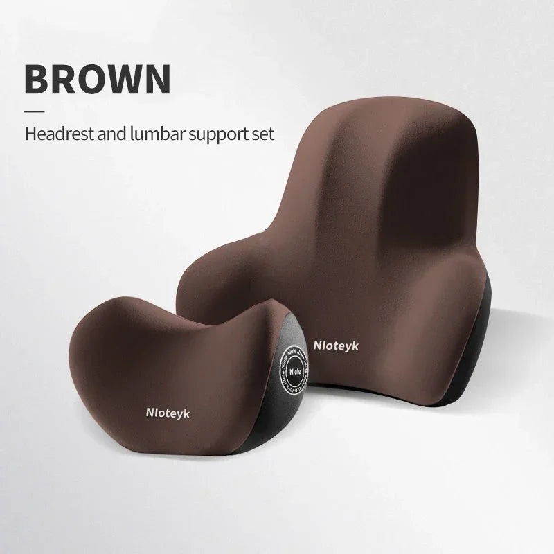 Ensemble coussin cou + lombaire - coloris marron